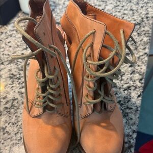 Alexander Wang Tan Lace-Up Leather Ankle Boots
